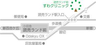 読売ランド前すわクリニック地図：